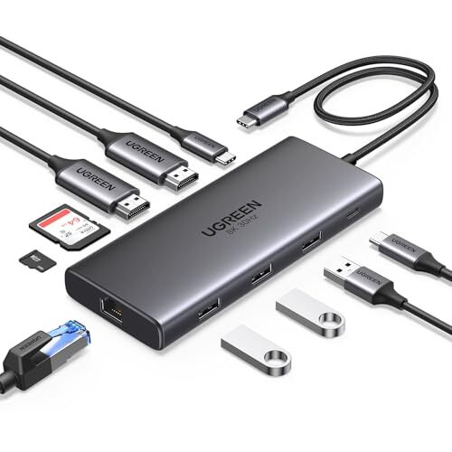 UGREEN Revodok Pro 210 10 in 1 USB-Cドッキングステーション USB cハブ 二つHDMIr.h