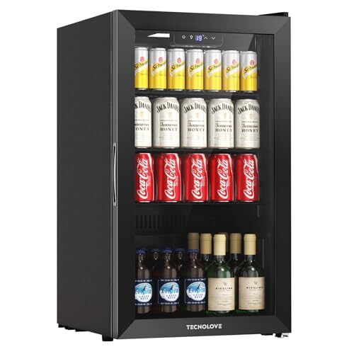 ドリンク冷蔵庫 86L 3～18℃ ファン式 幅45㎝ 自動霜取り タッチ式操作パネル搭載 左右開き 庫内灯付き コンパク r.h