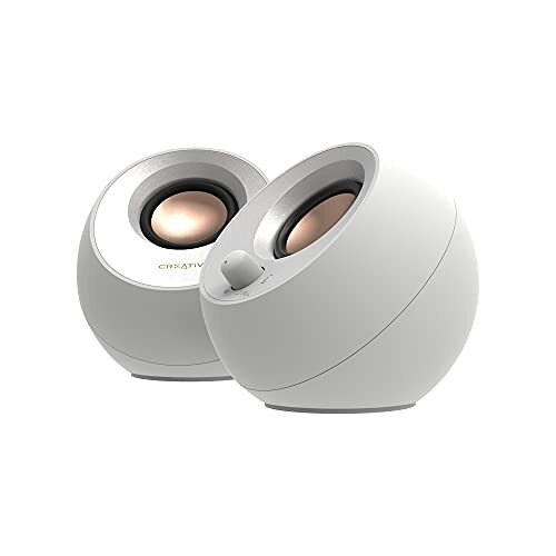 Creative Pebble V3 ホワイト USB/Bluetooth / 3.5mmピン / 45度 上向きスピーカ r.h