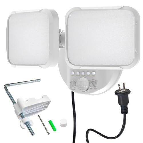 Owleye LEDセンサーライト、屋外100V、コンセント式、IP65 防水、3モード（人感・D2D・常時点灯）対応、明 r.h