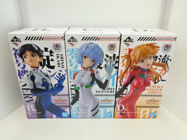 【＃18254】未開封　一番くじ　エヴァンゲリオン　30th　Anniversary　B賞　C賞　D賞　まとめ　シンジ　レイ　アスカ　コレクション