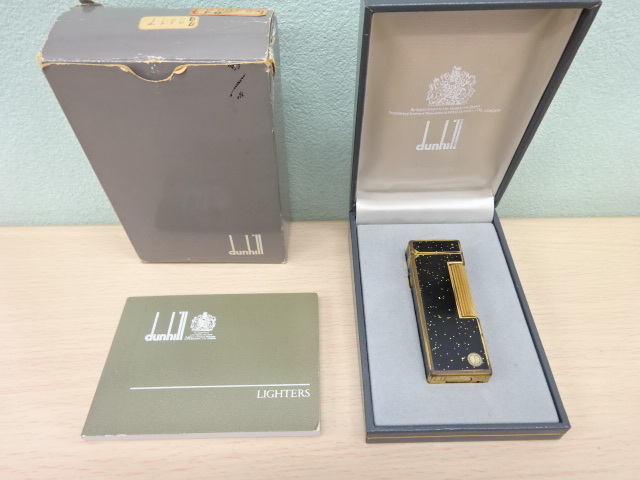 【＃18659】ダンヒル　ガスライター　ローラー　ブラック　ゴールド　コレクション　dunhill