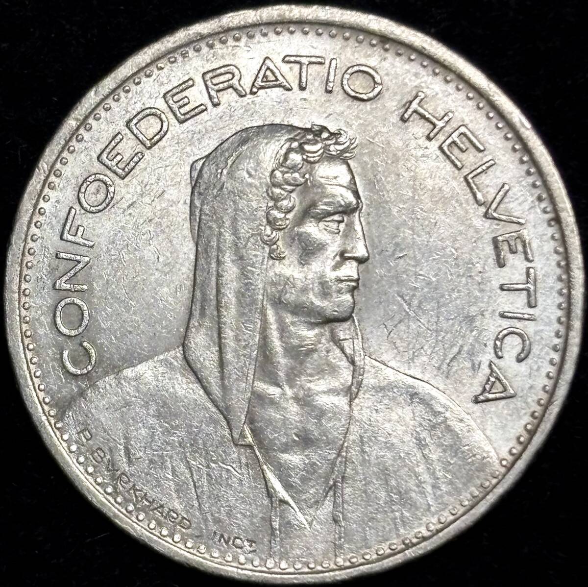 【スイス銀貨】(1951年銘 15.0g 直径31mm)
