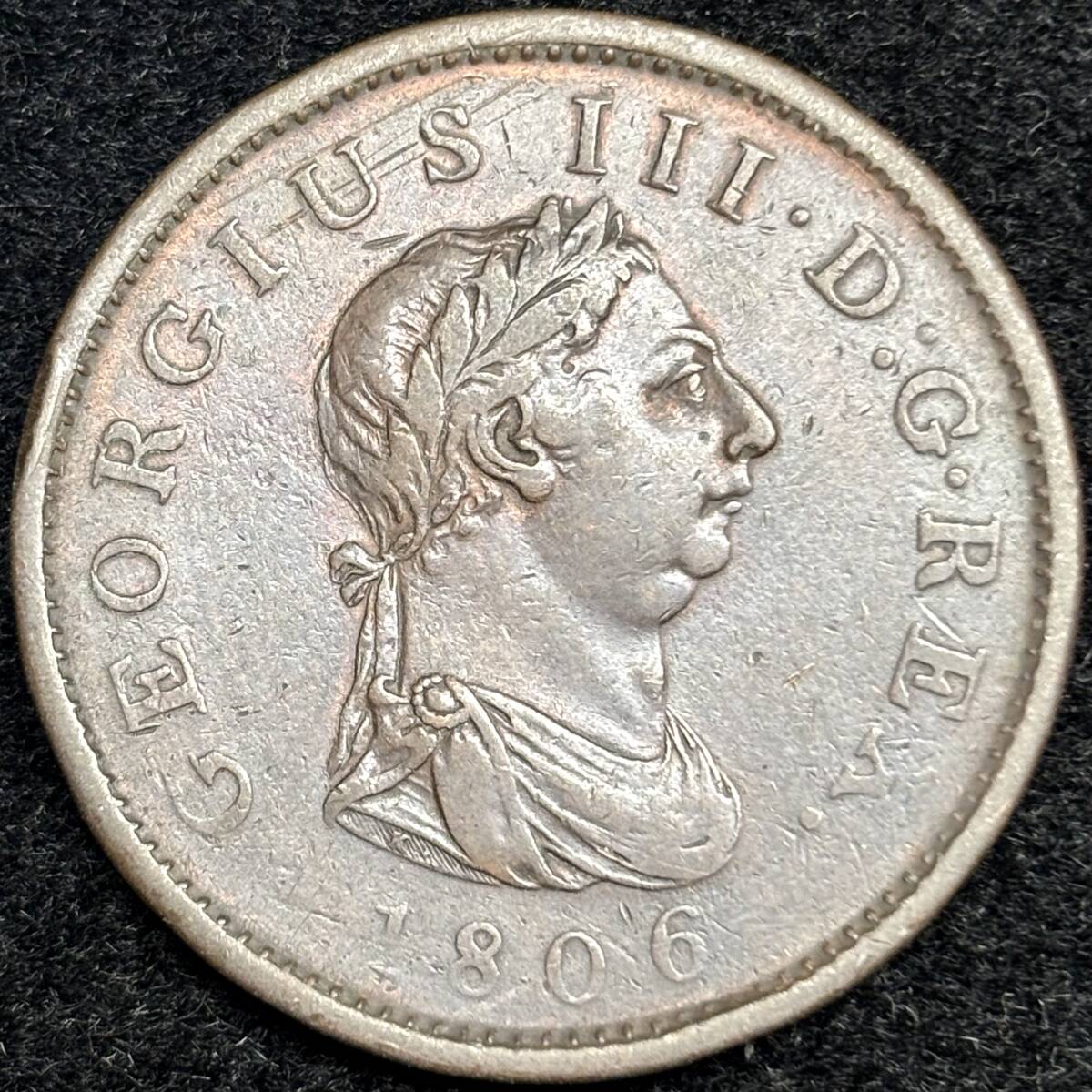 【イギリス銅貨】(1806年銘 18.0g 直径34mm)