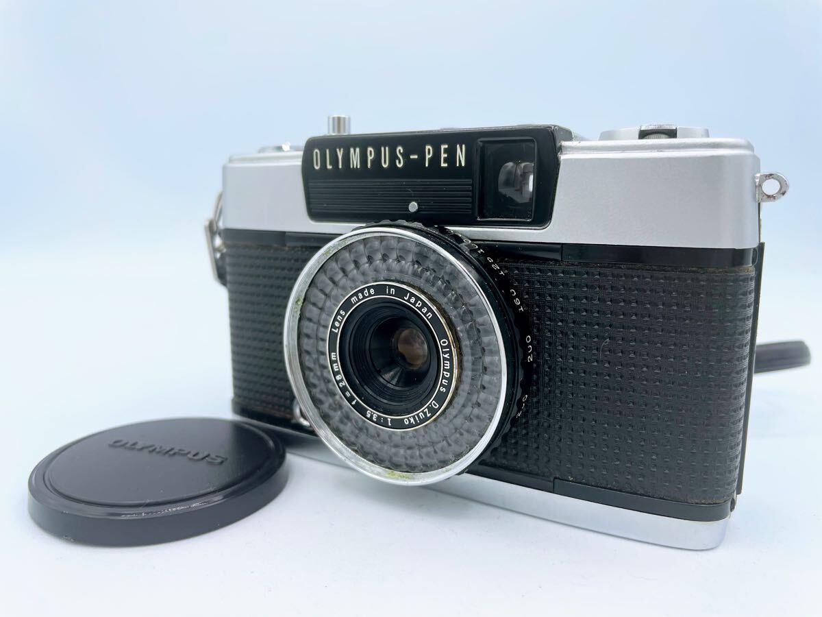 【完動品・美品】OLYMPUS PEN EE-3 D.Zuiko 28mm F3.5 ハーフカメラ キャップ付 フィルムカメラ