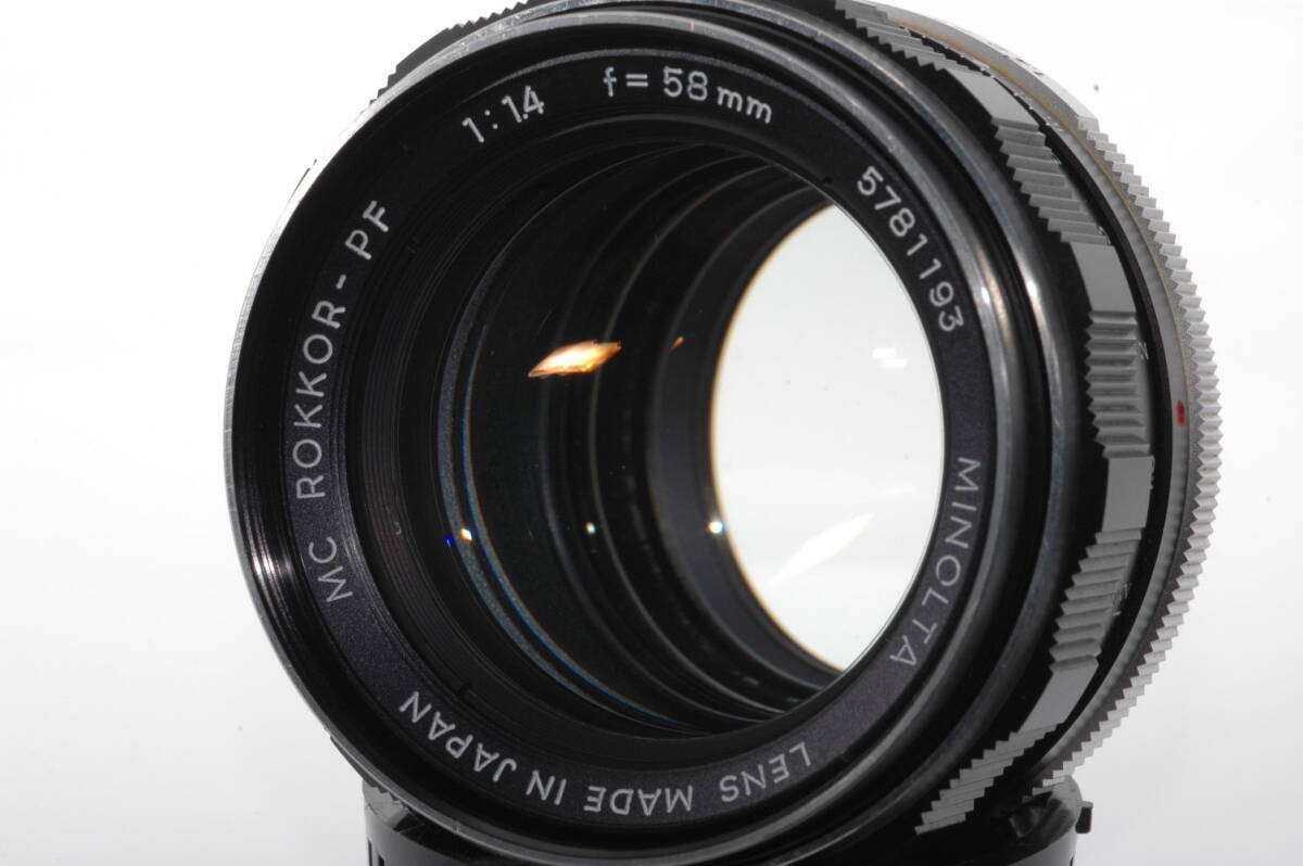 良品☆初期保証☆MINOLTA MC ROKKOR-PF 58mm f1.4 MCマウント マニュアルフォーカス オールドレンズ 清潔感溢れる綺麗な外観 完動品☆