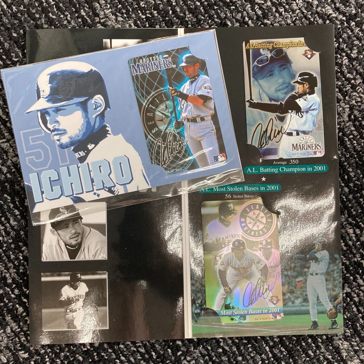 1円〜！【テレホンカード50度3枚】イチロー MARINERS ICHIRO BW MLBP 2001 テレカ おまとめ ヴィンテージ コレクション［0356］
