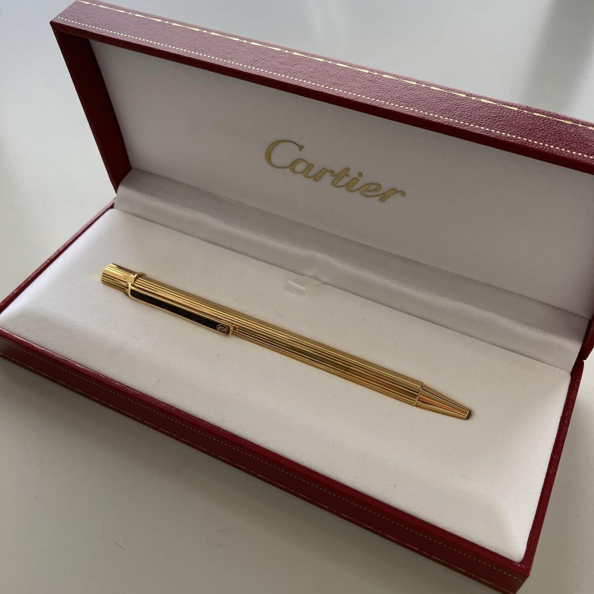 1円〜！ カルティエ Cartier ボールペン ゴールド 筆記用具 ツイスト式 ヴィンテージ コレクション 箱付き［0358］