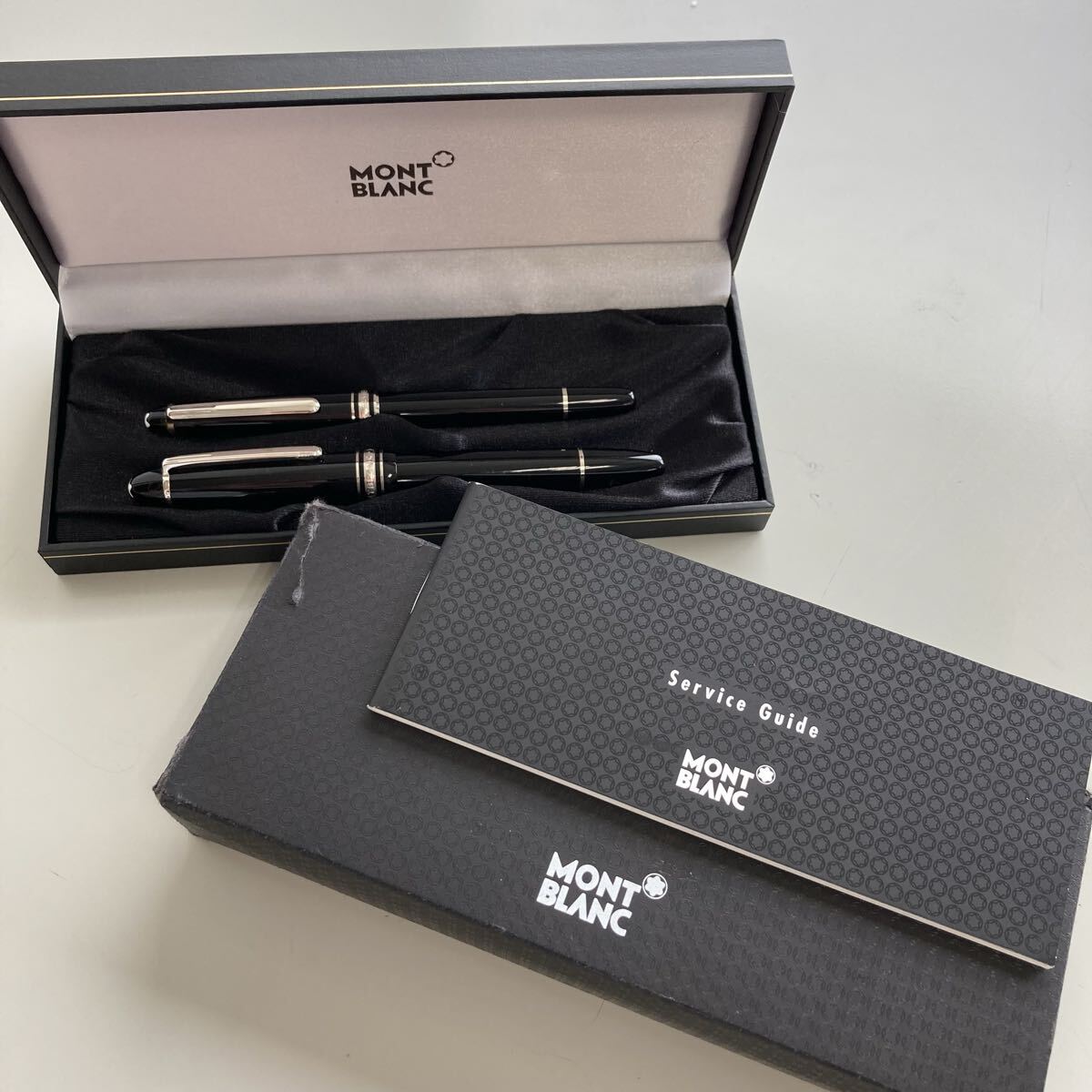 1円〜！【ボールペン・万年筆セット】MONTBLANC モンブラン ボールペン 万年筆 筆記用具 ブラック ヴィンテージ コレクション［0359］