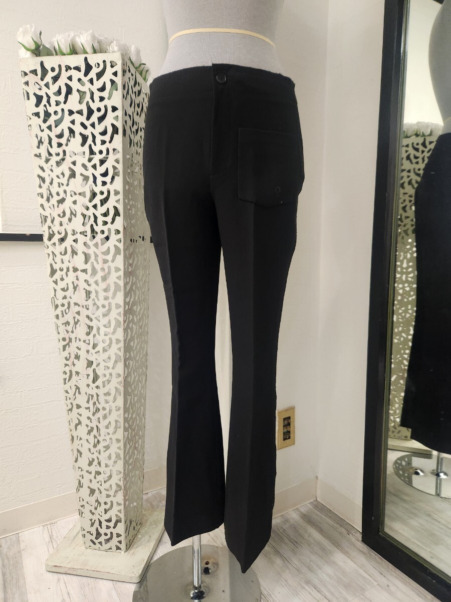 ヘルムトラング　ブラック フレアパンツ レディース ボトムス (8840-23)