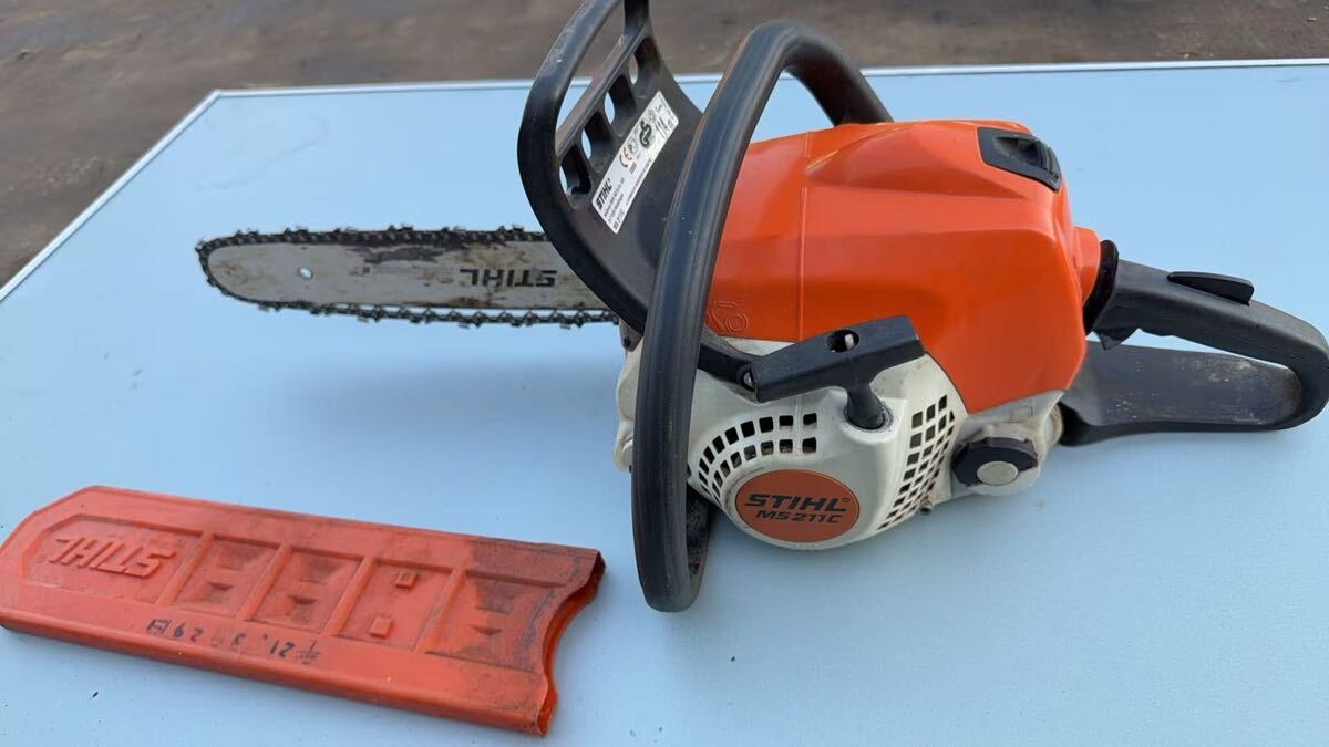STIHL スチール エンジンチェーンソー MS211C オレンジ 中古