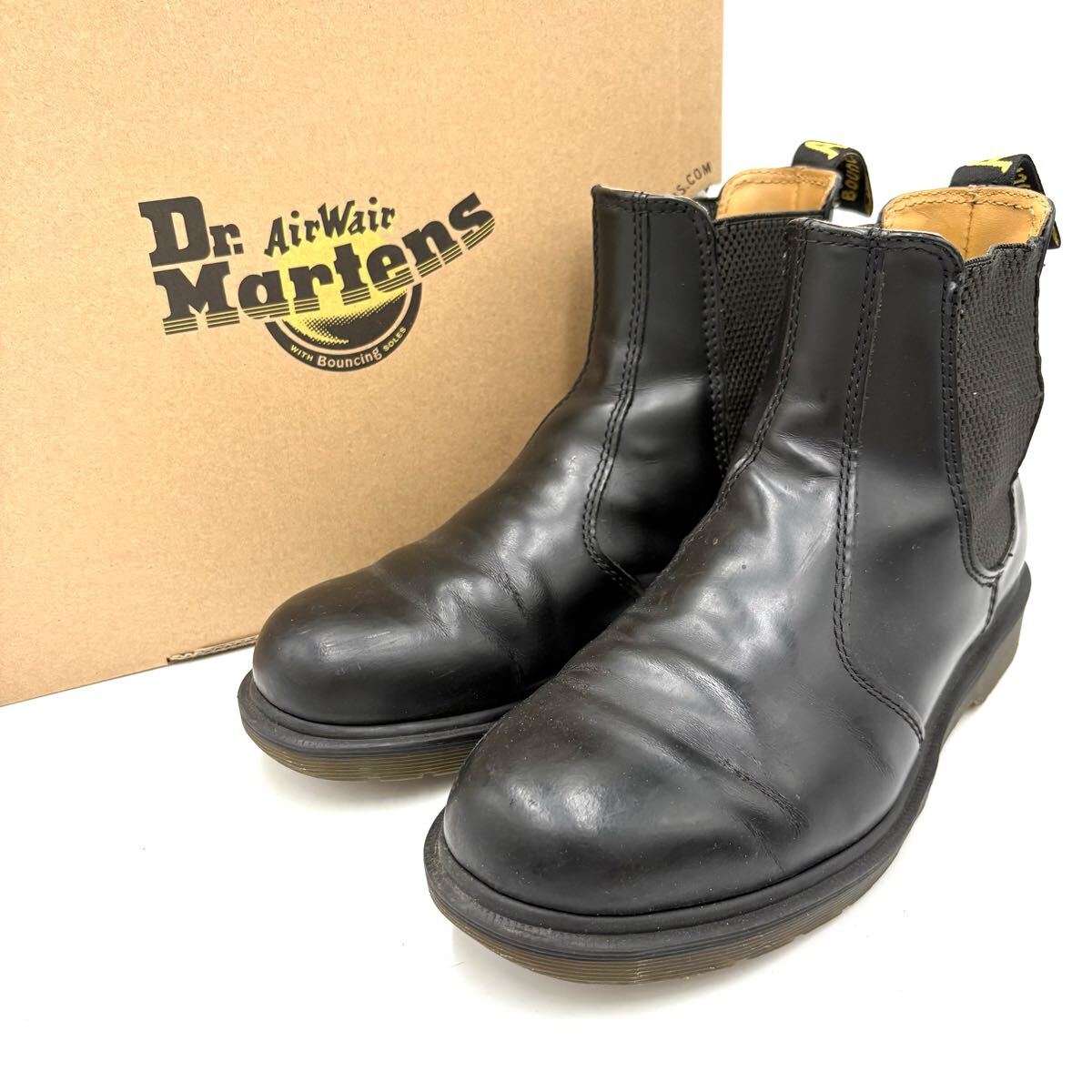 1H ■ 箱付き '洗練されたデザイン' Dr.Martens ドクターマーチン 本革 2976 チェルシーブーツ サイドゴアブーツ UK7 26cm シューズ 黒系