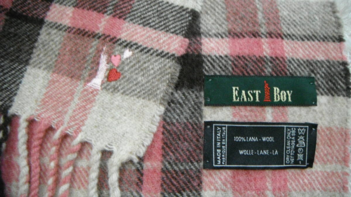 *** EAST BOY * チェックマフラー * 限定品ハートグラデ * 薄ピンク女神 * イーストボーイ * 送料185円～ * USED ***