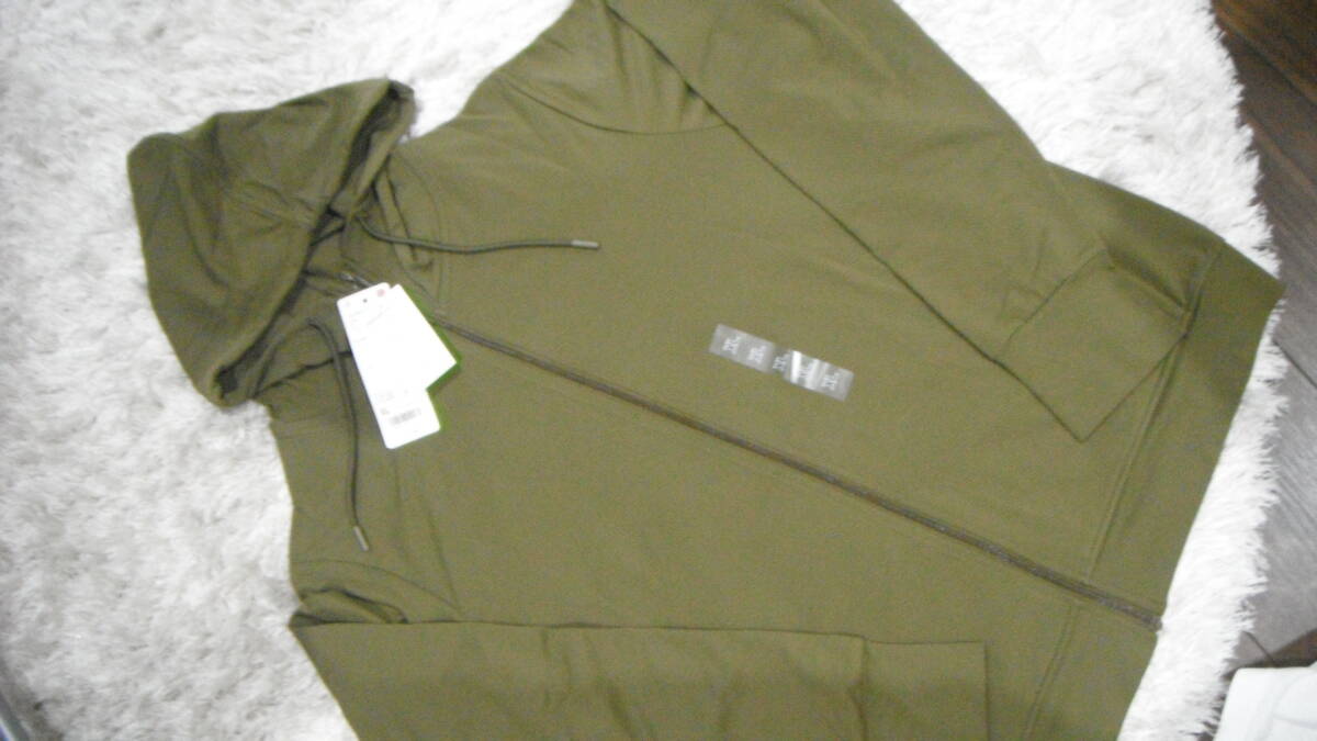 *** ユニクロ * XL * エアリズム UV カット フルジップパーカ * OLIVE * サムホール付き * UPF50+ * 送料185円～ * 未使用 ***