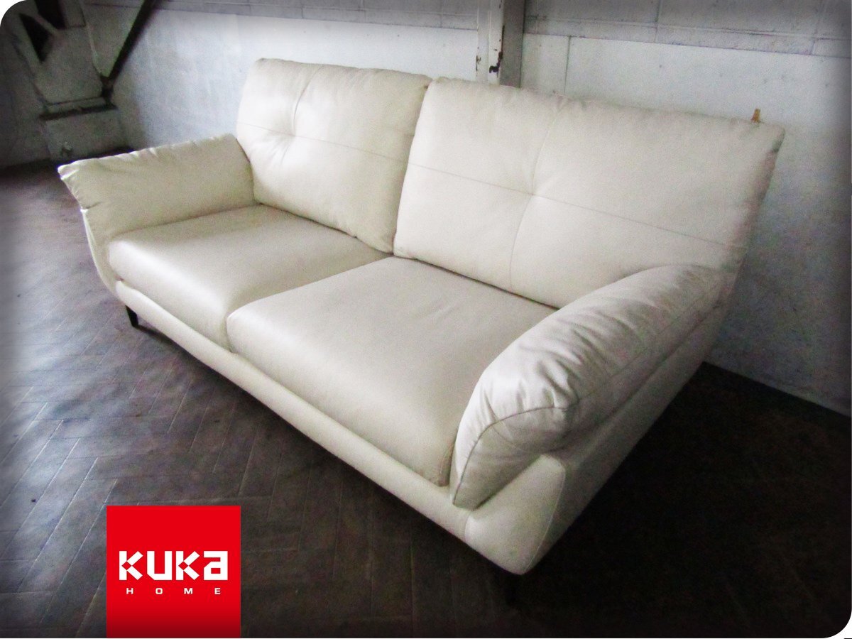 ■展示品■KUKa HOME/希少！/プロトタイプ/ハイクラス/本革張り/モダンスタイル/ラグジュアリー/2人掛けソファ/30万/khhx2450k