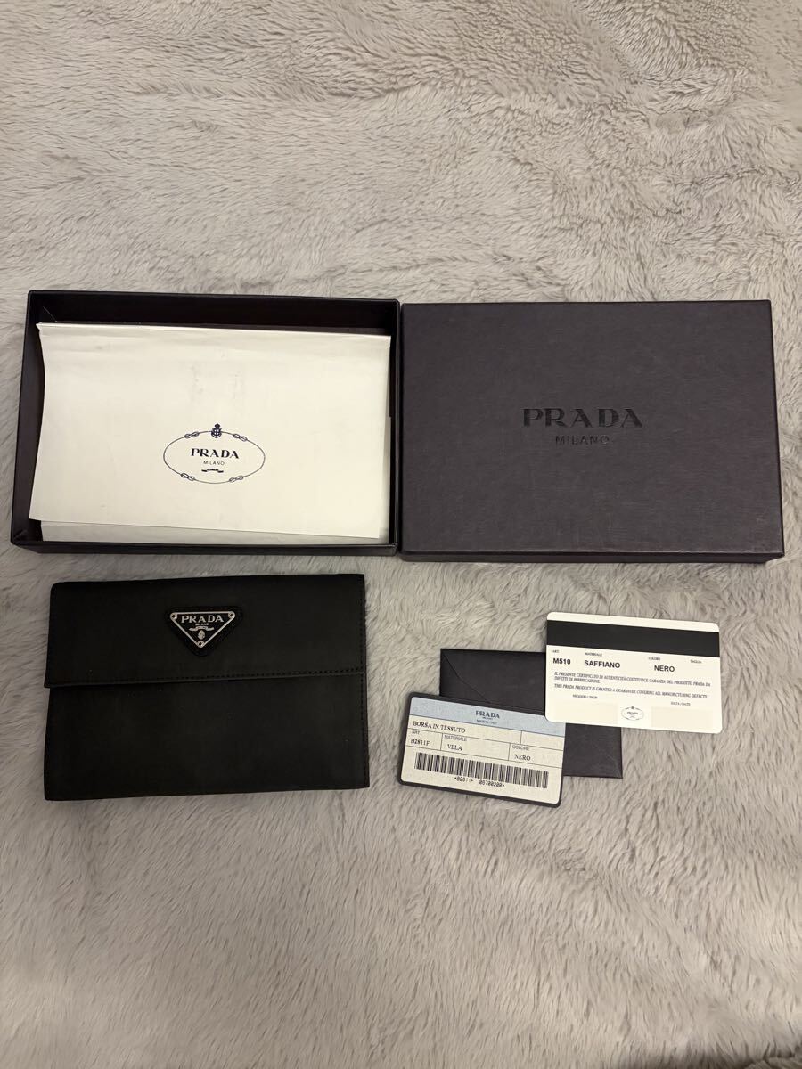 PRADA プラダ 二つ折り財布 M510 SAFFIANO NERO 箱・カード付き