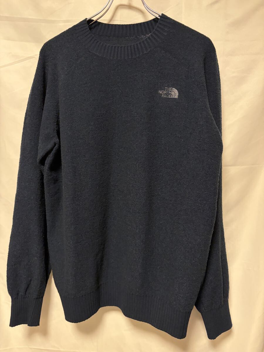 定価２万 美品 THE NORTH FACE ノースフェイス コンフォーティブウールトレーナー　ネイビー