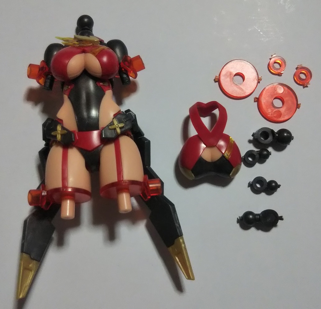 コトブキヤ　メガミデバイス　皇巫　スサノヲ　紅蓮　　武装ボディパーツ　太ももと腕　ジャンク　カラーD　玉藻ノ前 褐色