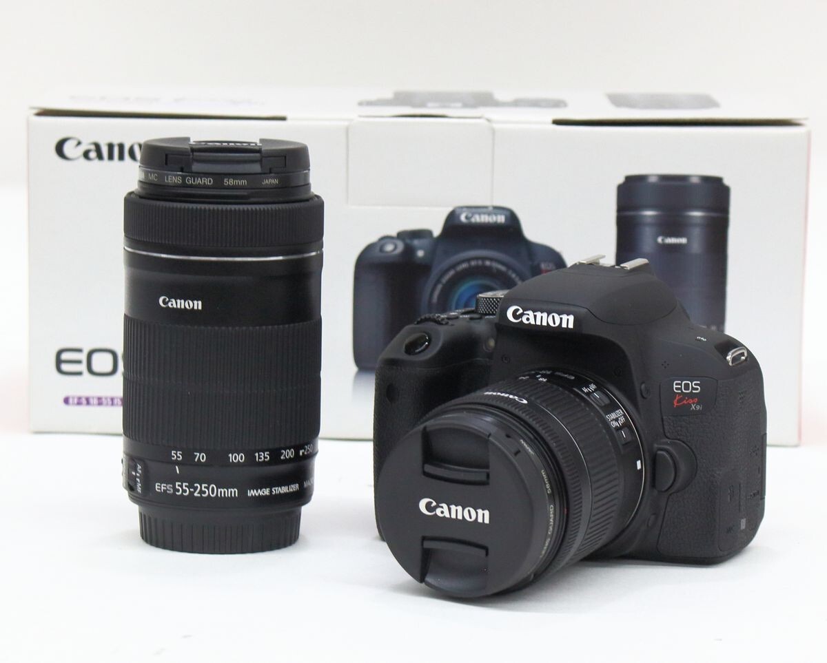 ◇ Canon デジタル一眼レフカメラ EOS Kiss X9i DS126661 ダブルズームキット ◇MHD14724　レンズ EF-S 18-55mm 55-250mm F4-5.6 IS STM