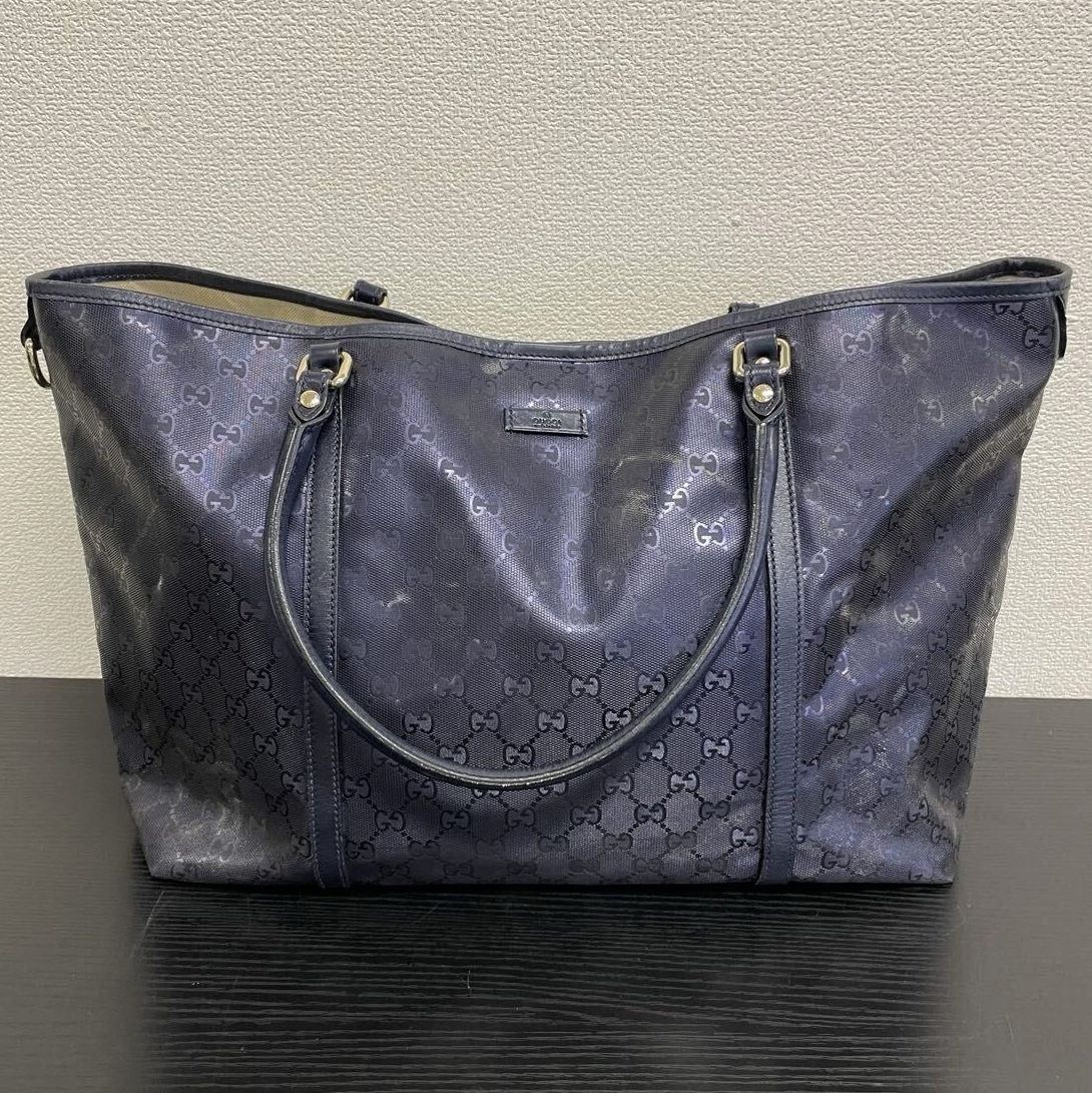 【5G34】1円スタート GUCCI / 197954 204046 グッチ GGインプリメ ジョイ トートバッグ GG柄 肩掛け PVC レザー ナイロン 鞄