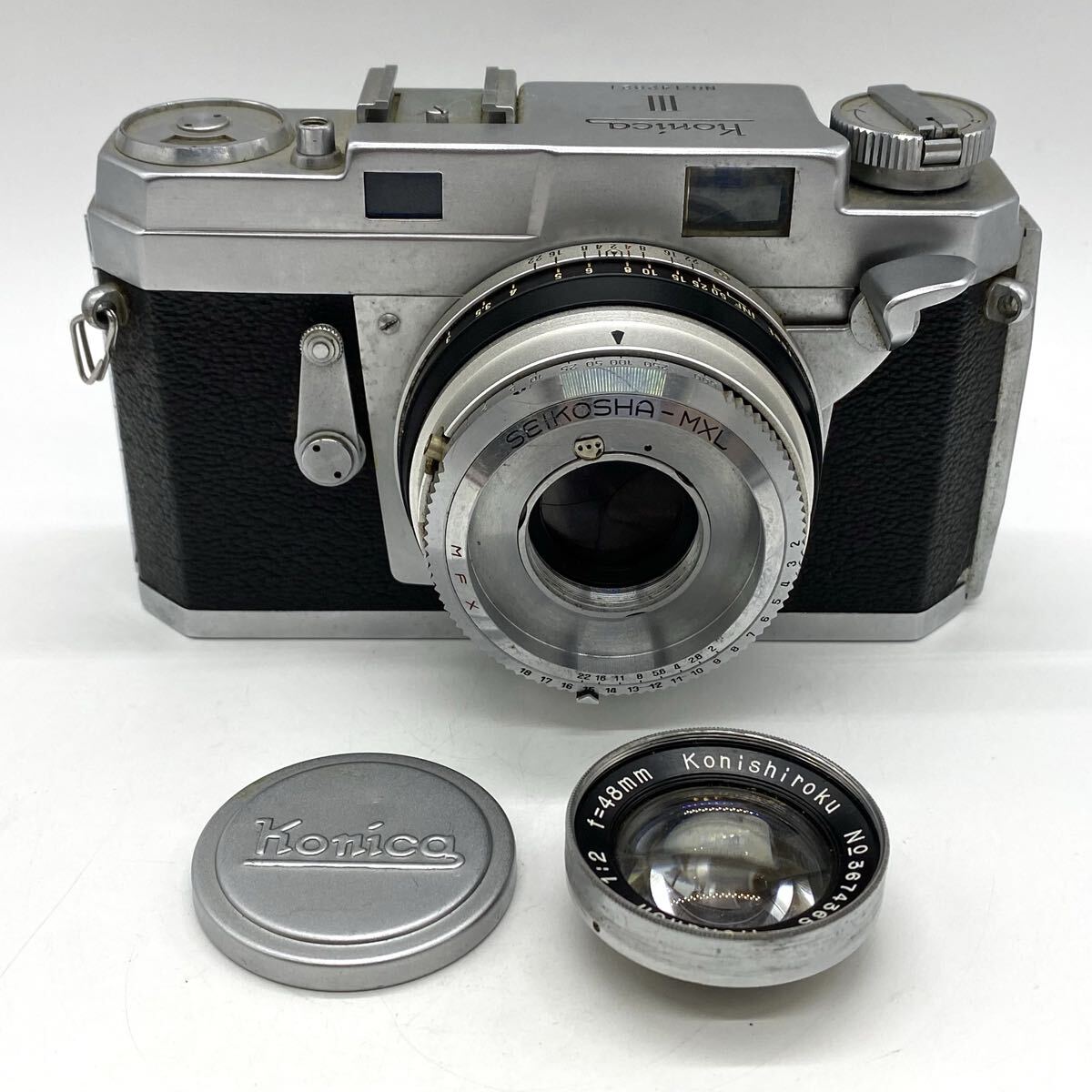 【5白19】1円スタート Konica III LENS 1:2 f=48mm コニカ コンパクトフィルムカメラ フィルムカメラ コンパクトカメラ ボディ レンズ