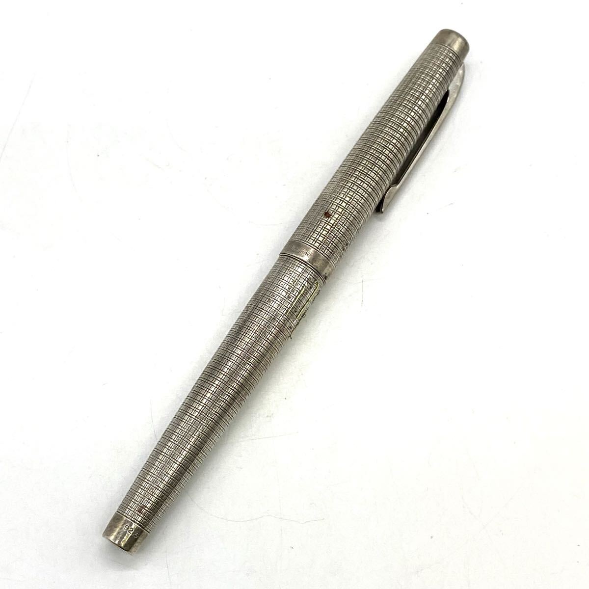 【5T35】1円スタート PLATINUM STERLING SILVER プラチナ スターリングシルバー ペン先 14H W.G. P 細字 刻印 万年筆 文房具 筆記用具