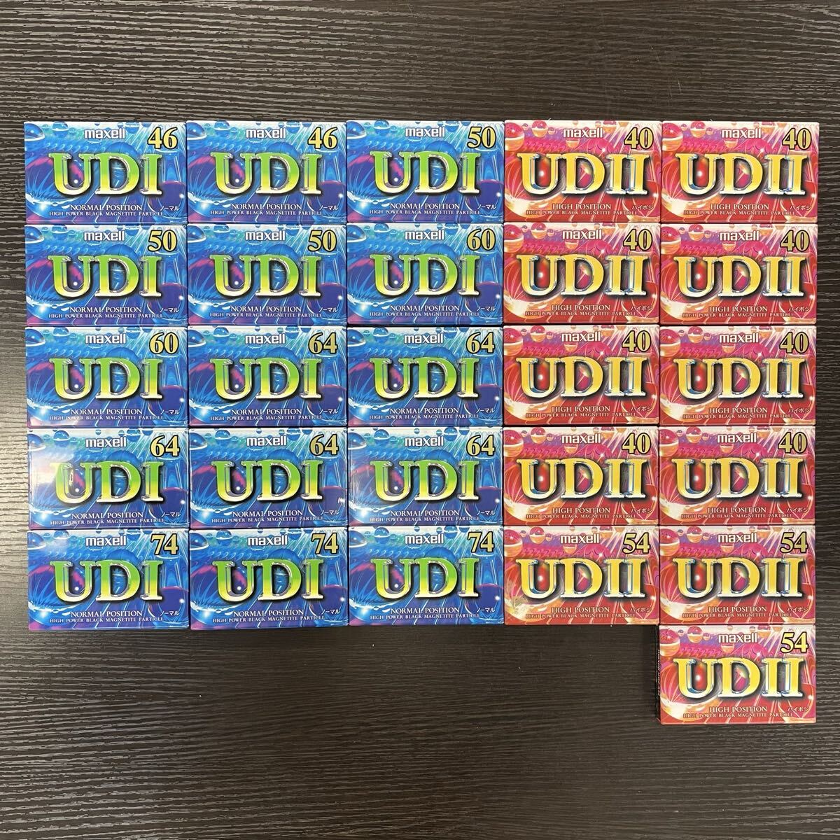 【5M17】1円スタート maxell カセットテープまとめて26点 マクセル UDI UDII 40 46 50 60 64 74 ノーマル ハイ ポジション 未使用品 未開封