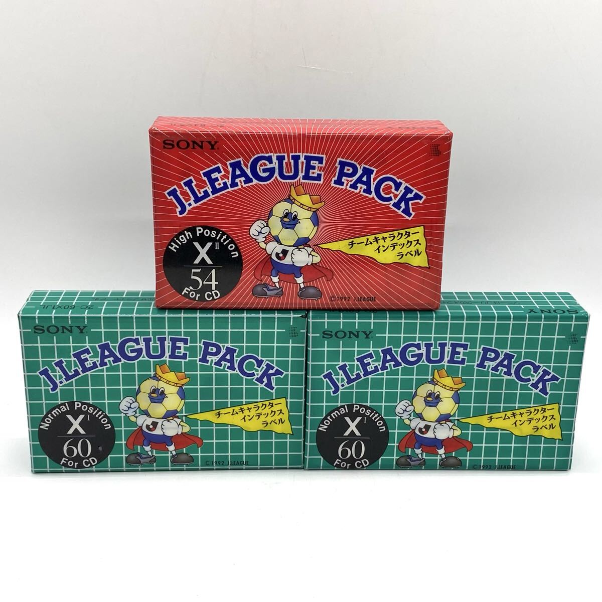 【5M16】1円スタート SONY Jリーグ公認 カセットテープ J.LEAGUE PACK 3点 60分 54分 新品 未使用品 未開封品 2C-60X1JL 2C-54X2JL