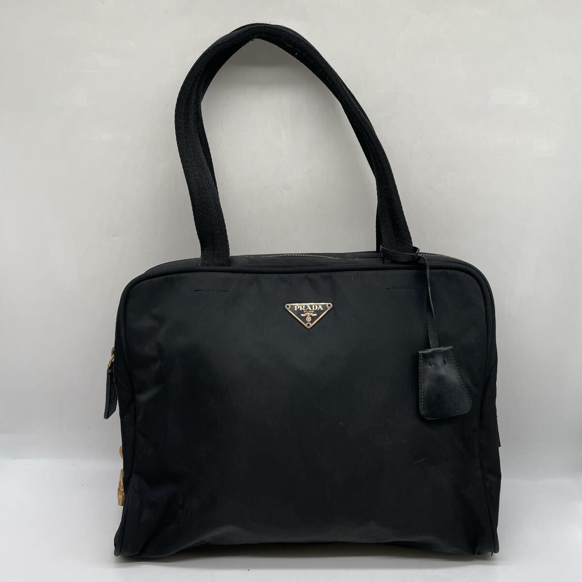 【5K12】1円スタート PRADA / 31 プラダ トートバッグ ビジネスバッグ ハンドバッグテスート ナイロン 三角ロゴ ロゴプレート ブラック系