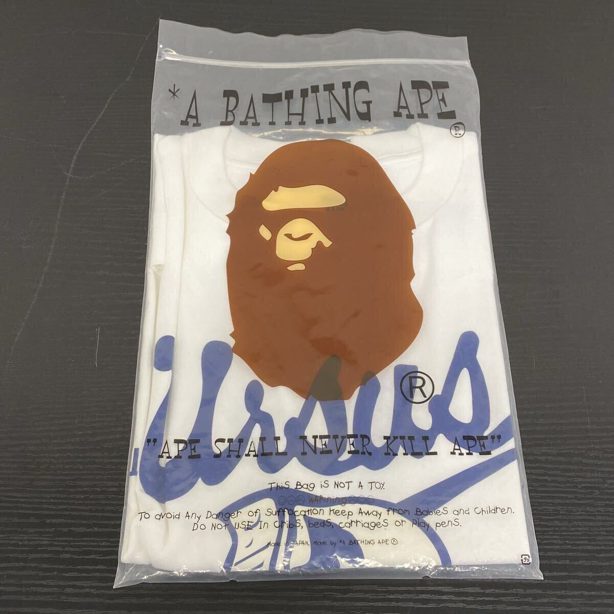 【5U9】1円スタート A BATHING APE ア ベイシング エイプ URSUS BAPE TRADE MARK アーサスベイプ スカルプリント Tシャツ Sサイズ 半袖 