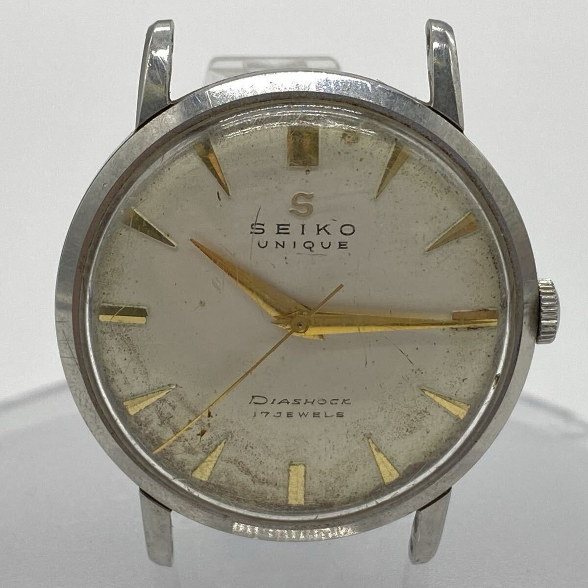 【5Y24】1円スタート SEIKO UNIQUE DIASHOCK 17JEWELS / 14044A セイコー ユニーク 手巻き 17石 ボーイズ腕時計 ヴィンテージ アンティーク