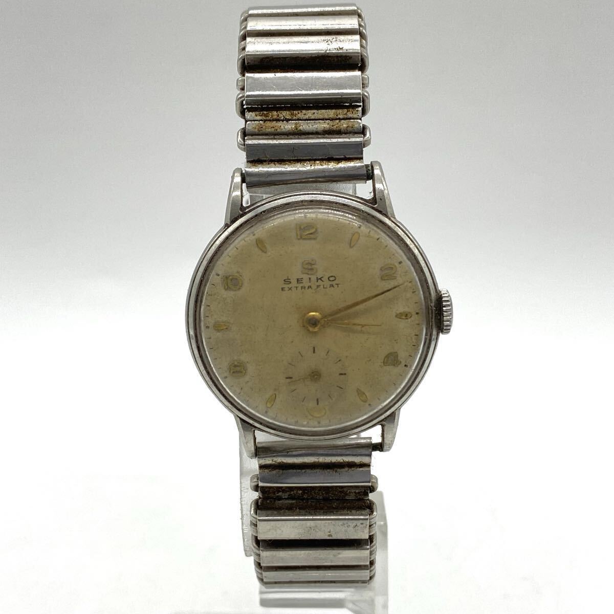 【5山37】1円スタート SEIKO EXTRA FLAT セイコー エクストラフラット 手巻き式 腕時計 ヴィンテージ アンティークウォッチ スモセコ
