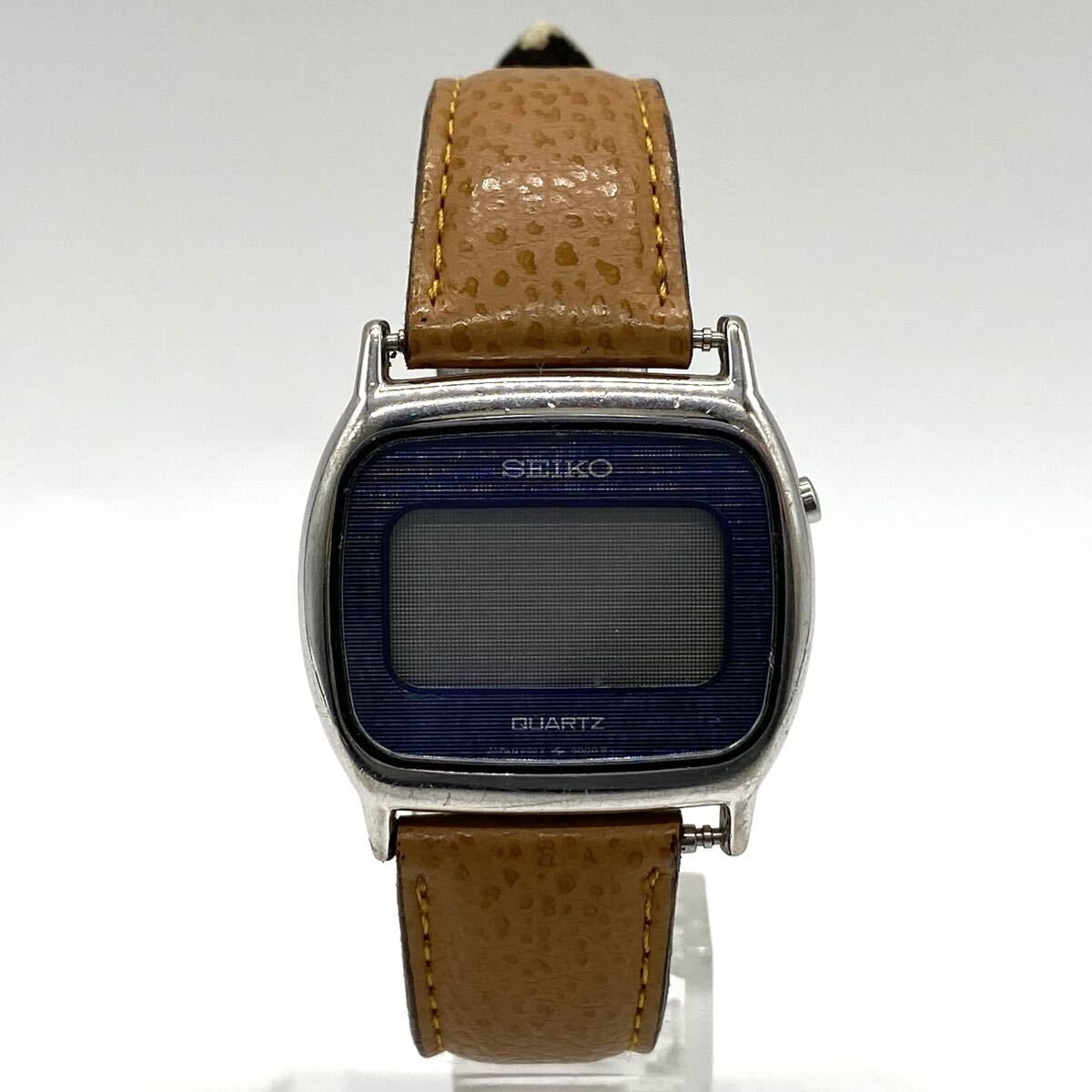 【5R39】 1円スタート SEIKO QUARTZ / F023-5000 セイコー デジタル クォーツ 電池式 腕時計 メンズ ブルーメタリック シルバーカラー 