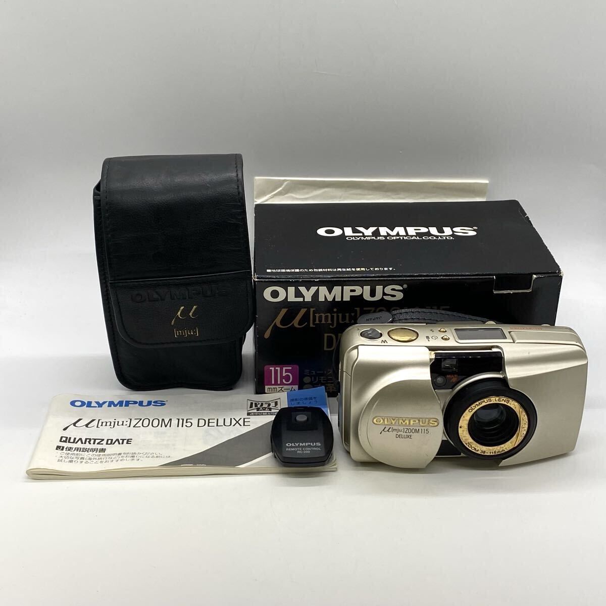 【5A20】1円スタート OLYMPUS μ mju ZOOM 115 DELUXE オリンパス ミュー 38-115mm フィルムカメラ コンパクトカメラ 箱付き リモコン付き