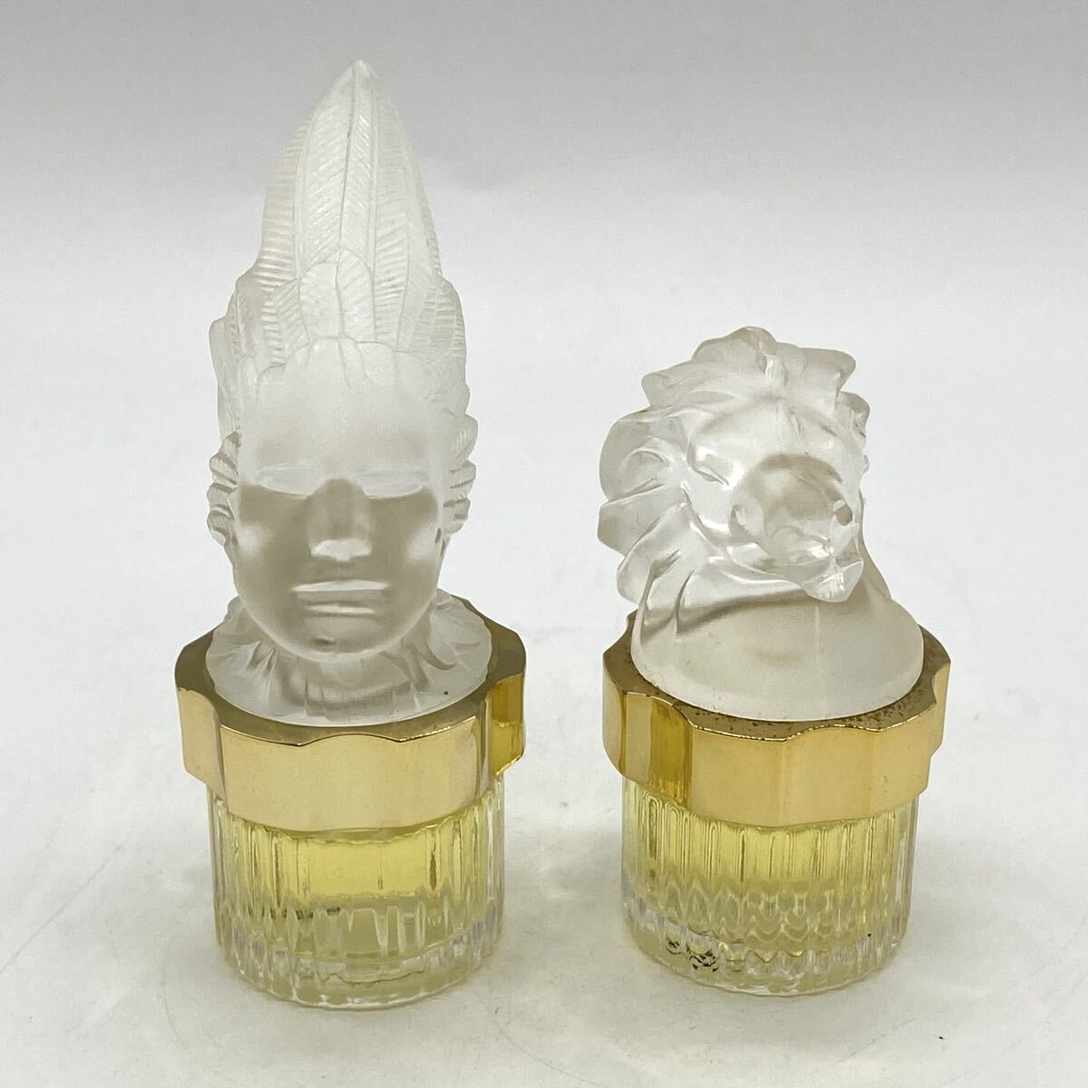 【5R37】1円スタート LALIQUE Pour Homme e 5ml ラリック プールオム フェニックス ライオン 2点セット メンズ香水 香水瓶 ミニ香水
