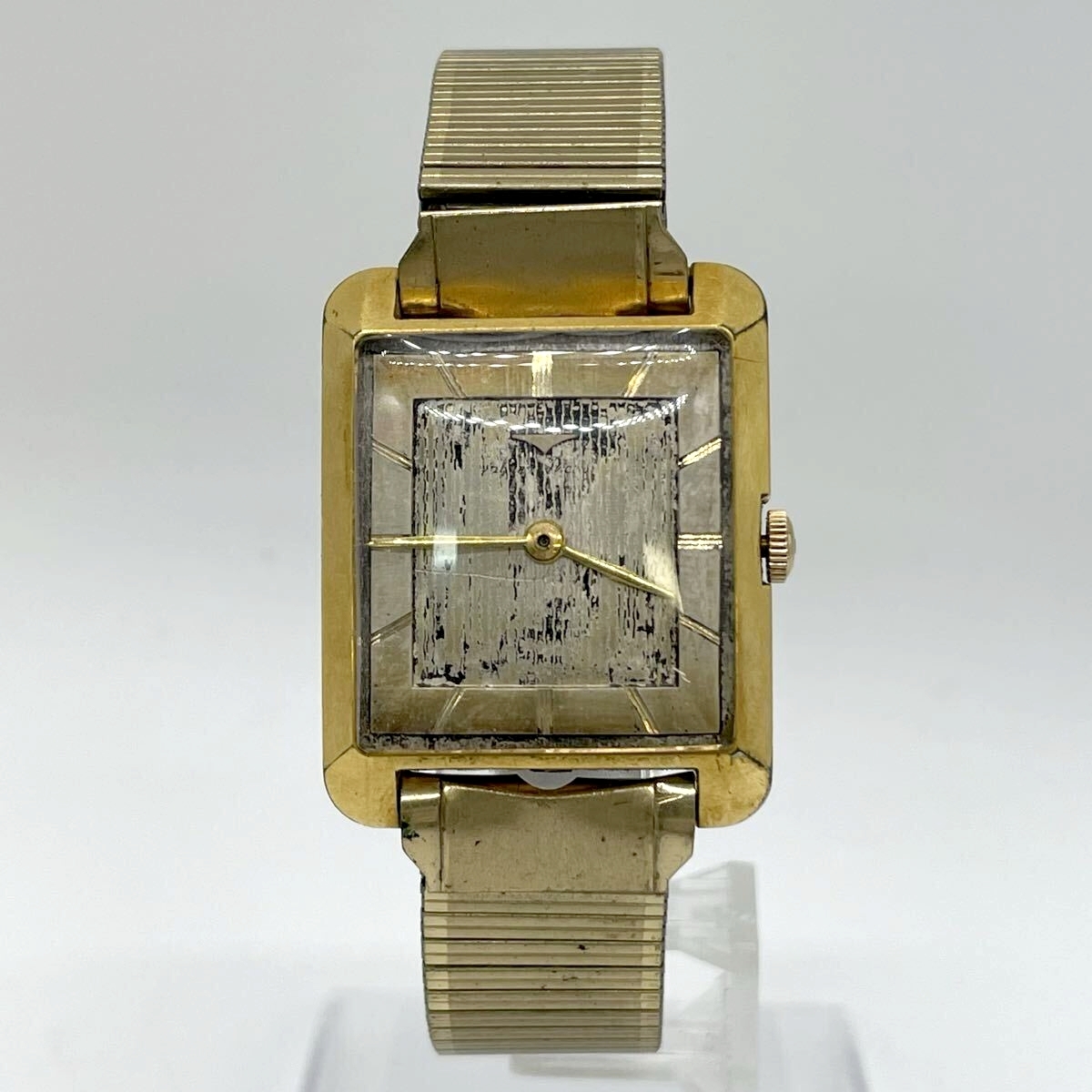 【5山60】TAKANO Precision / 538739 14028 タカノ プレシジョン 手巻き式 腕時計 17JEWELS 17石 ゴールドカラー スクエア 現状稼働品
