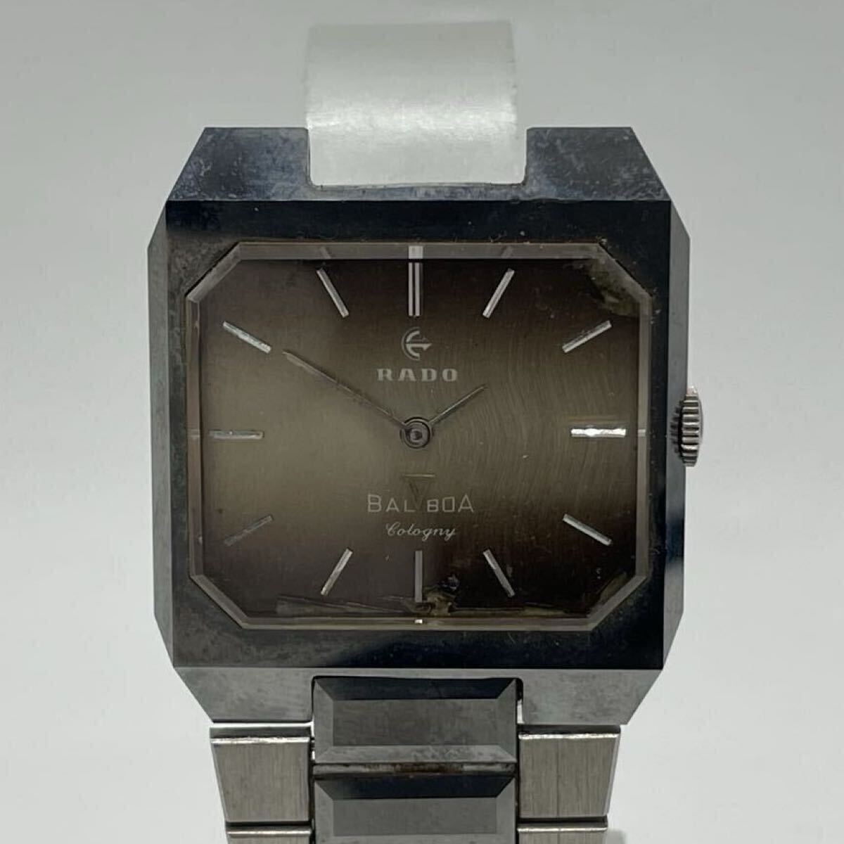 【5山33】1円スタート RADO BALBOA V Cologny / Cal.1759 ラドー バルボア コロニー 手巻き スクエア カットガラス シルバーカラー 腕時計