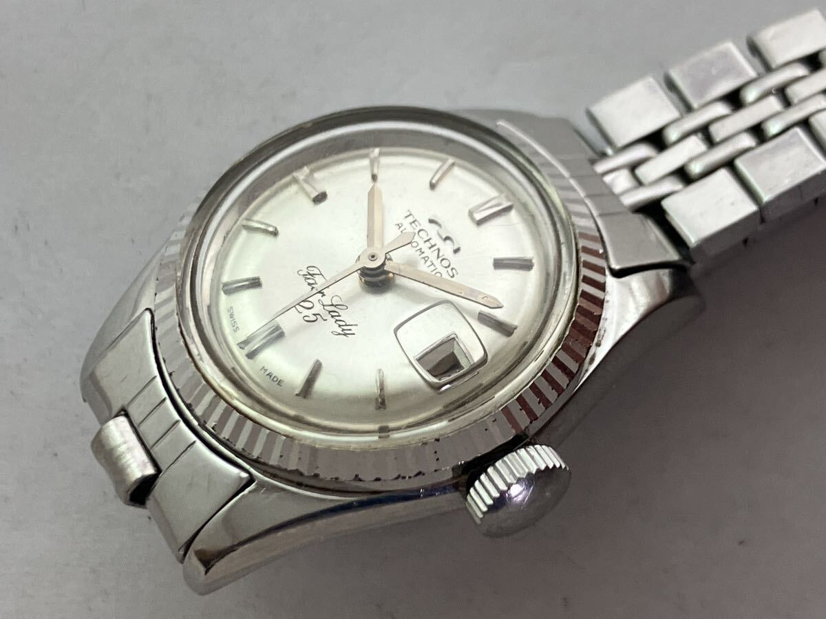 テクノス technos レディース fair rady 25石 金機械 cal.2369 腕時計 自動巻き 稼動品 ビンテージ 機械式 純正ブレスレット　