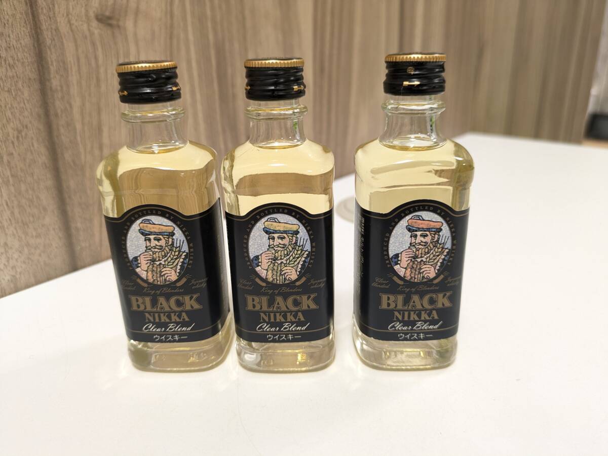 NIKKA ニッカ ウイスキー ブラックニッカ クリアブレンド 見本 BLACK NIKKA Clear Blend 37％　50ml 3本 未開栓 自宅保管品 古酒 洋酒
