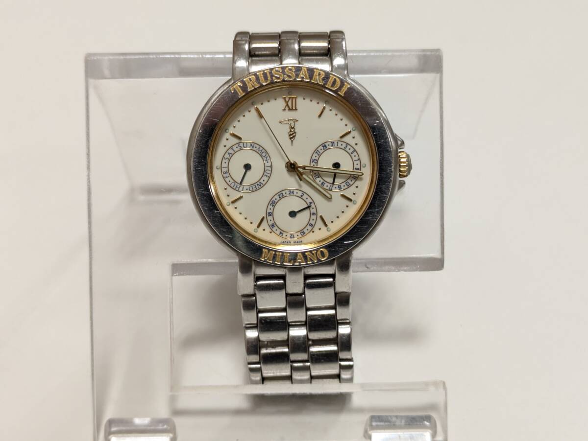 TRUSSARDI トラサルディ トリプルカレンダー 腕時計 TR-2011 メンズ クォーツ 現状品 中古◆31178