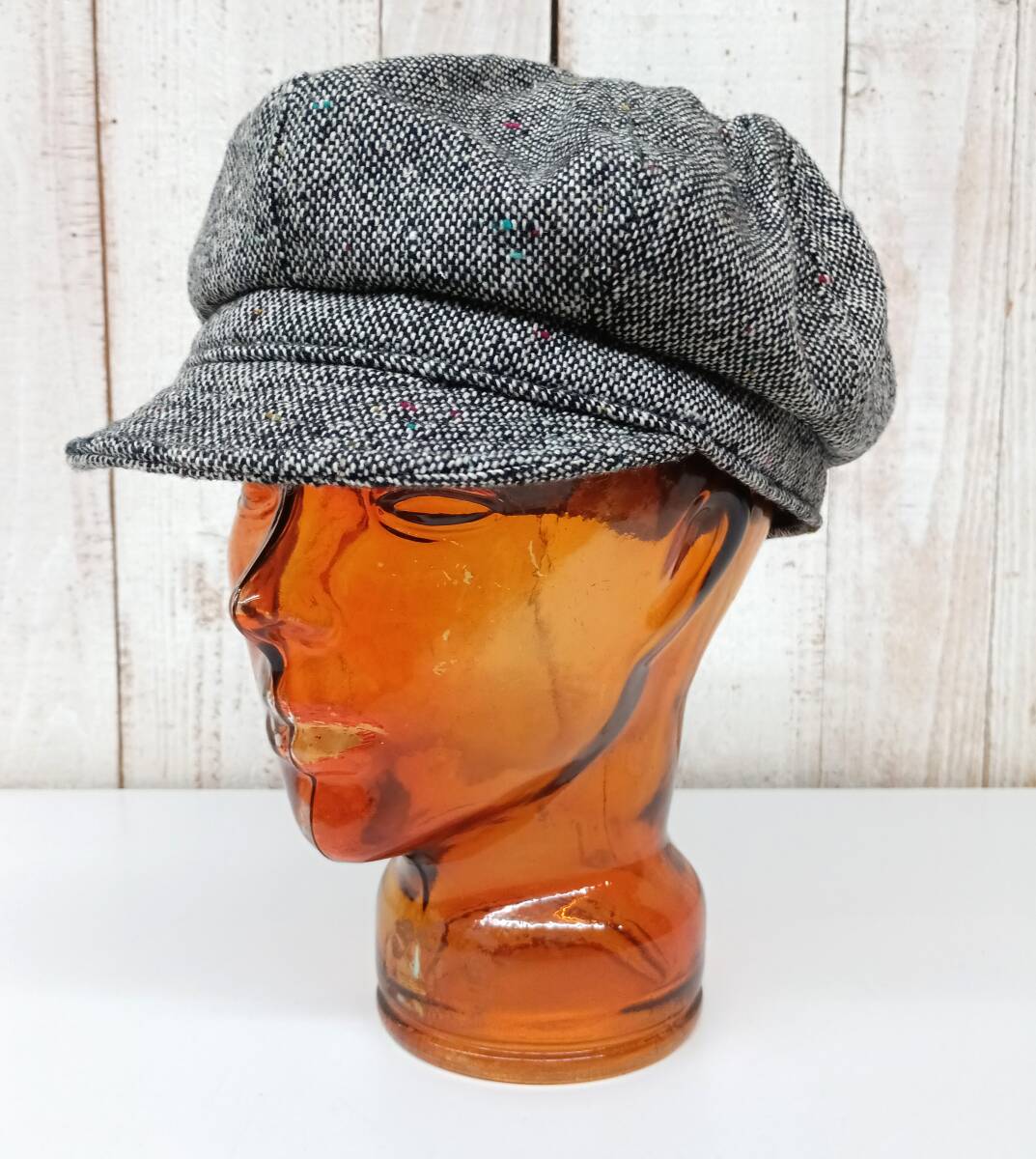 MADE IN USA　アメリカ製　 ＊NEW YORK HAT & CAP.CO ニューヨークハット　＊ウールキャスケット サイズ LARGE ＊グレー系 カラーネップ　 