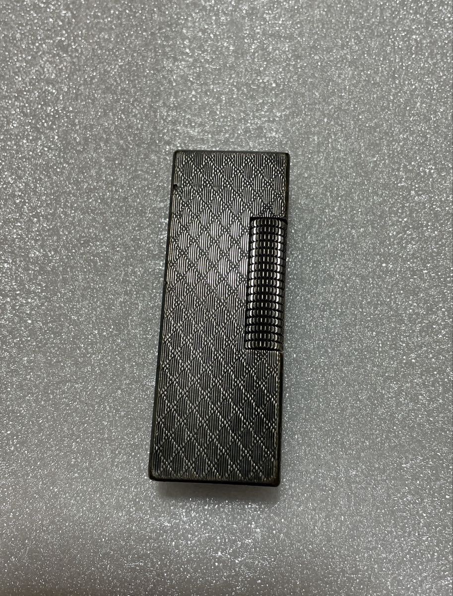① dunhill ダンヒル ローラガス ガスライター ダイアモンドカット シルバーカラー 喫煙具 喫煙グッズ ローラー式 ライター ヴィンテージ