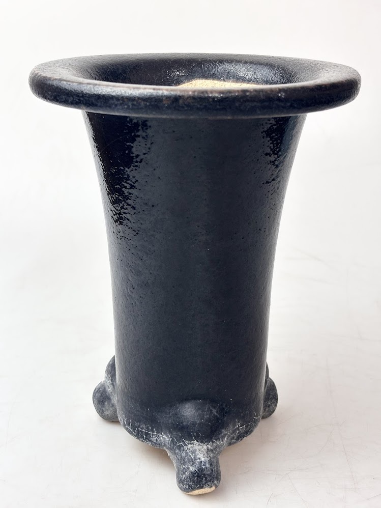 蘭鉢 植木鉢 春蘭 寒蘭 盆栽鉢 陶器鉢 三足 園芸 /【黒 I】