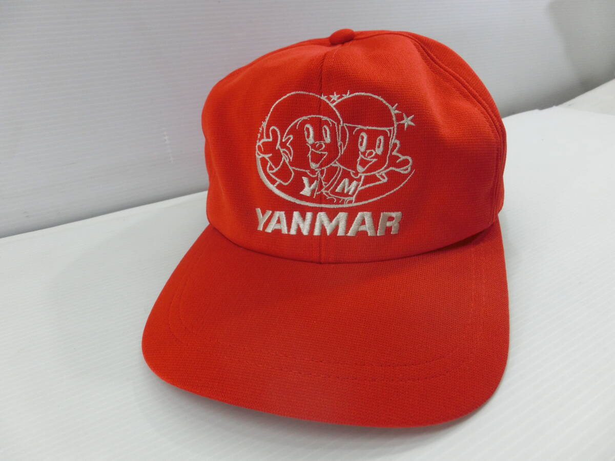 レア/非売品/ヤンマー YANMAR『ヤン坊.マー坊』刺繍 キャラクター◆キャップ.帽子/赤.レッド/農業.企業物