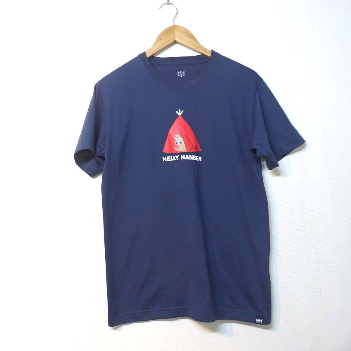【送料無料】ヘリーハンセンTシャツ/ネイビー　Mサイズ　HELLY HANSEN　ポリエステル素材　アウトドア