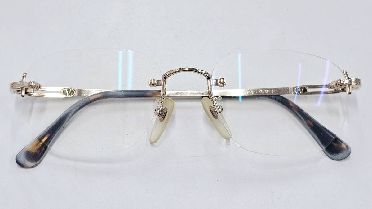 E-3241 【同梱不可】980円～ 現状品　Valentino/ヴァレンティノ　眼鏡　メガネ　VG5156　リムレス　度あり　ゴールド/べっ甲　メンズ