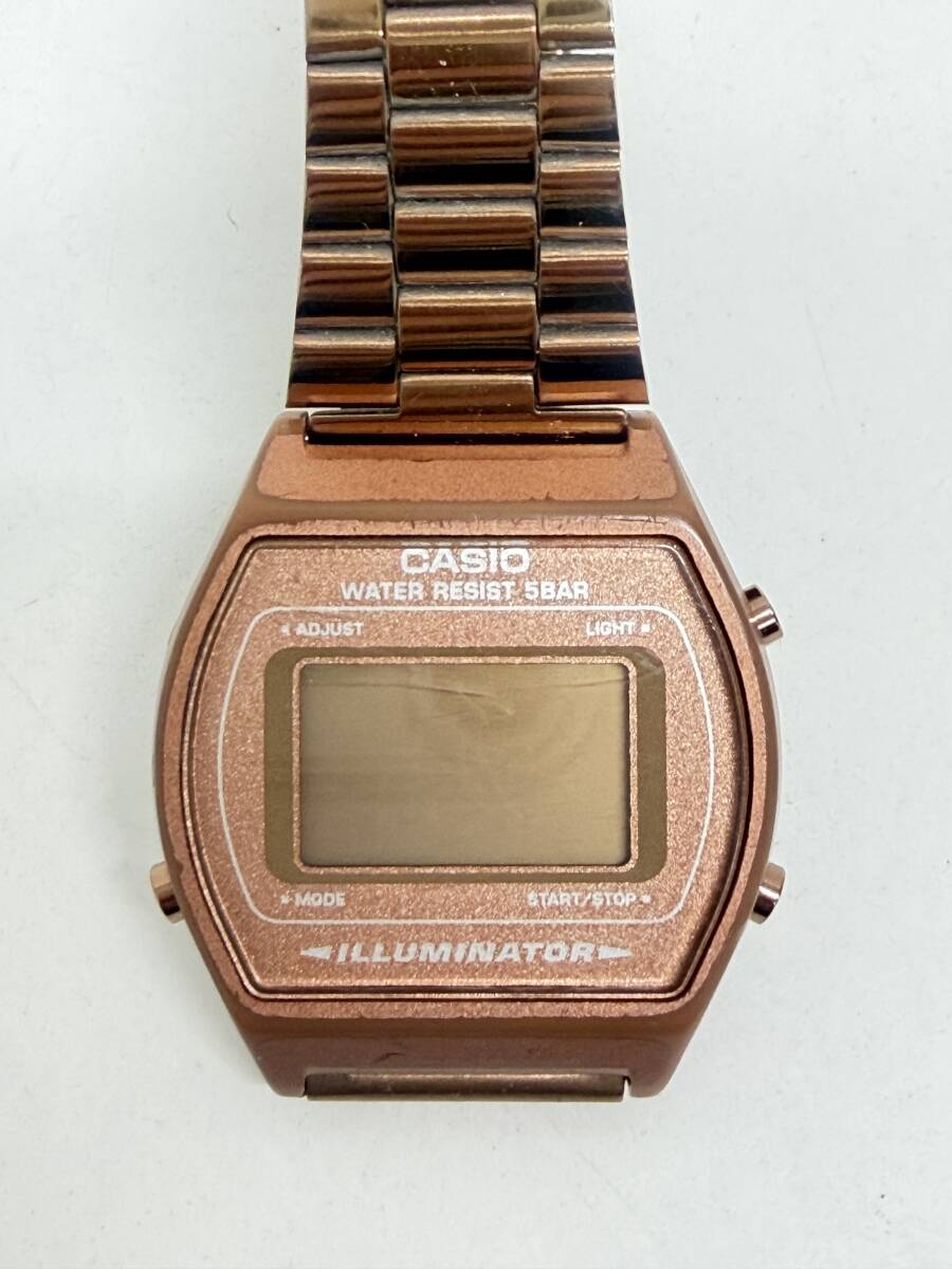 E-3337 【同梱不可】980円～ 現状品　CASIO/カシオ　スタンダード　B640WC-5A 3294　ピンクゴールド　メンズ/レディース　デジタル　腕時計