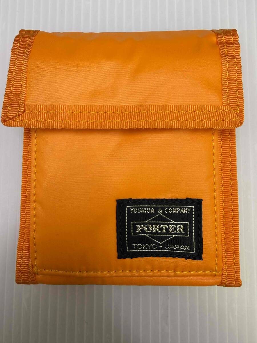 PORTER■ポーター 吉田カバン CAPSULE カプセル 三つ折り 財布 ウォレット オレンジ ■中古品