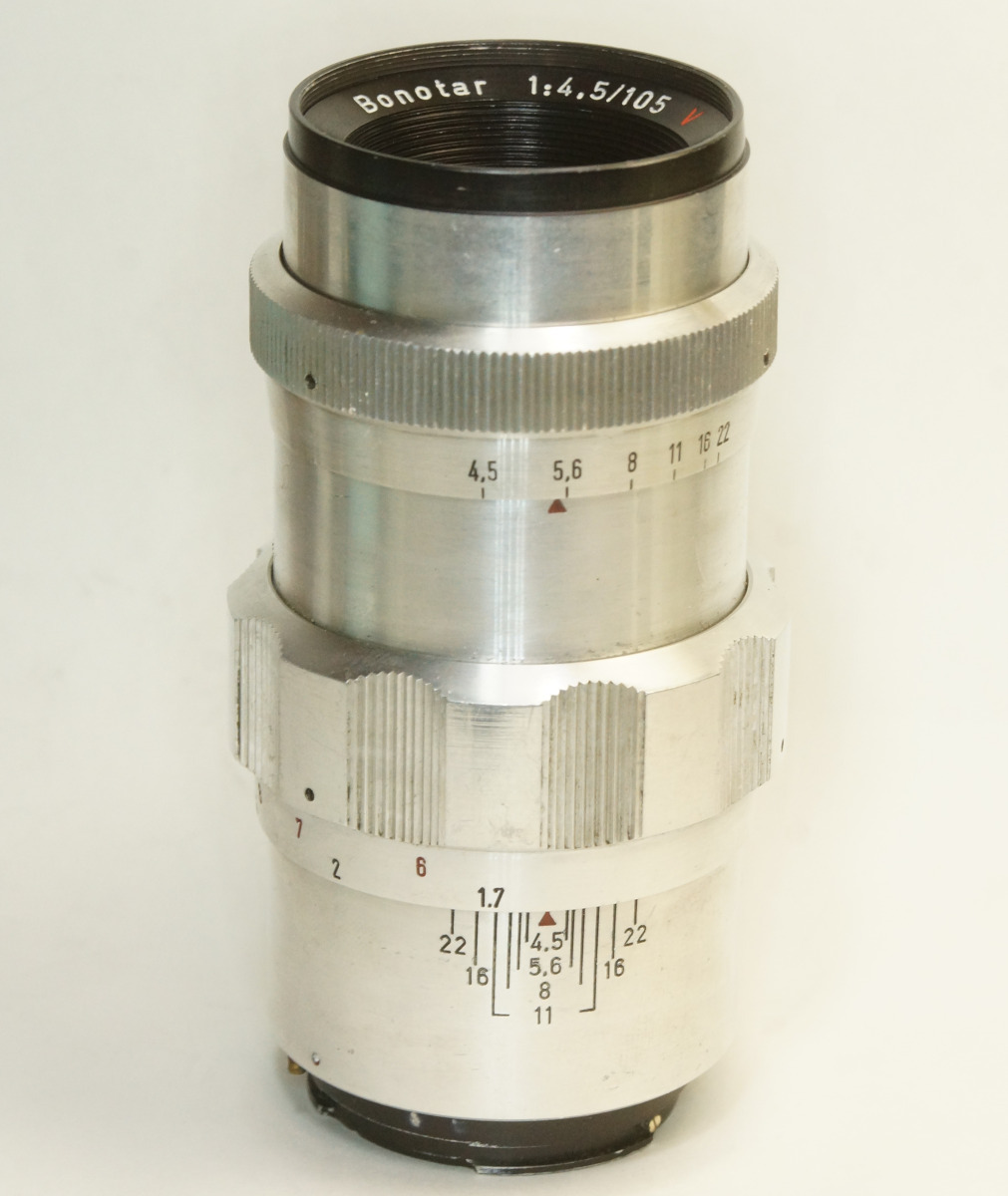 ドイツ製 FEINMESS DRESDEN Bonotar 1:4.5/105 V M42 13N-098 前期型 付属品一式有 Triplet Q1 