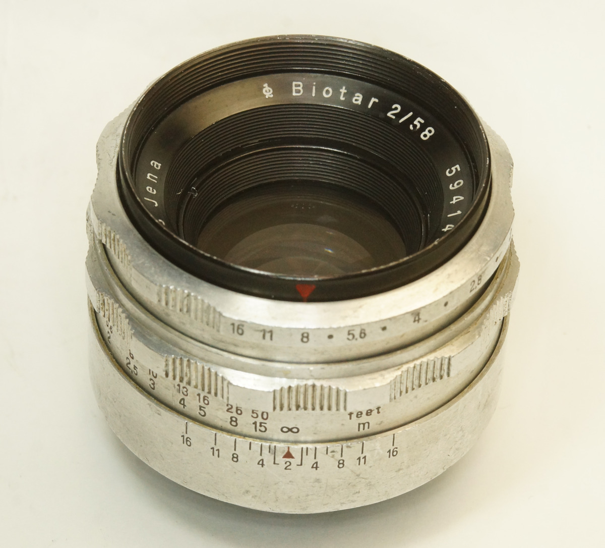 ドイツ製 Carl Zeiss Jena Biotar 2/58 M42 42NB-499 Q1 半自動絞 後期型 絞羽10枚